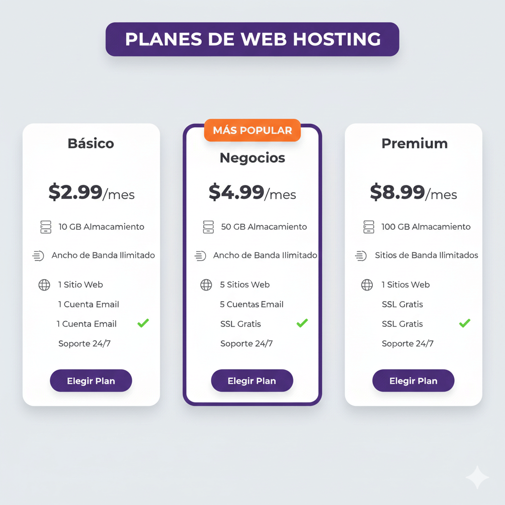 comparativa planes hosting para emprendedores 2025 precios
