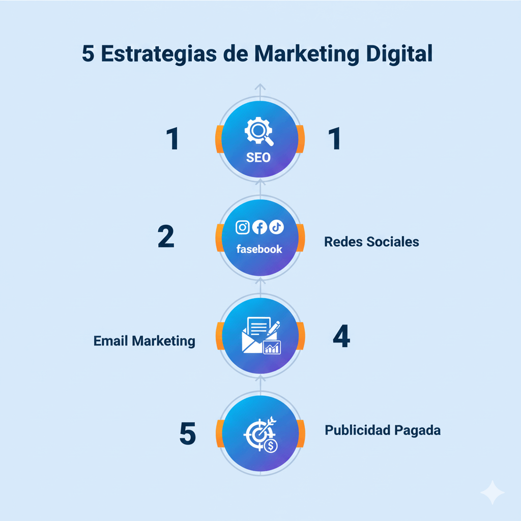 infografía estrategias marketing digital para emprendedores 2025