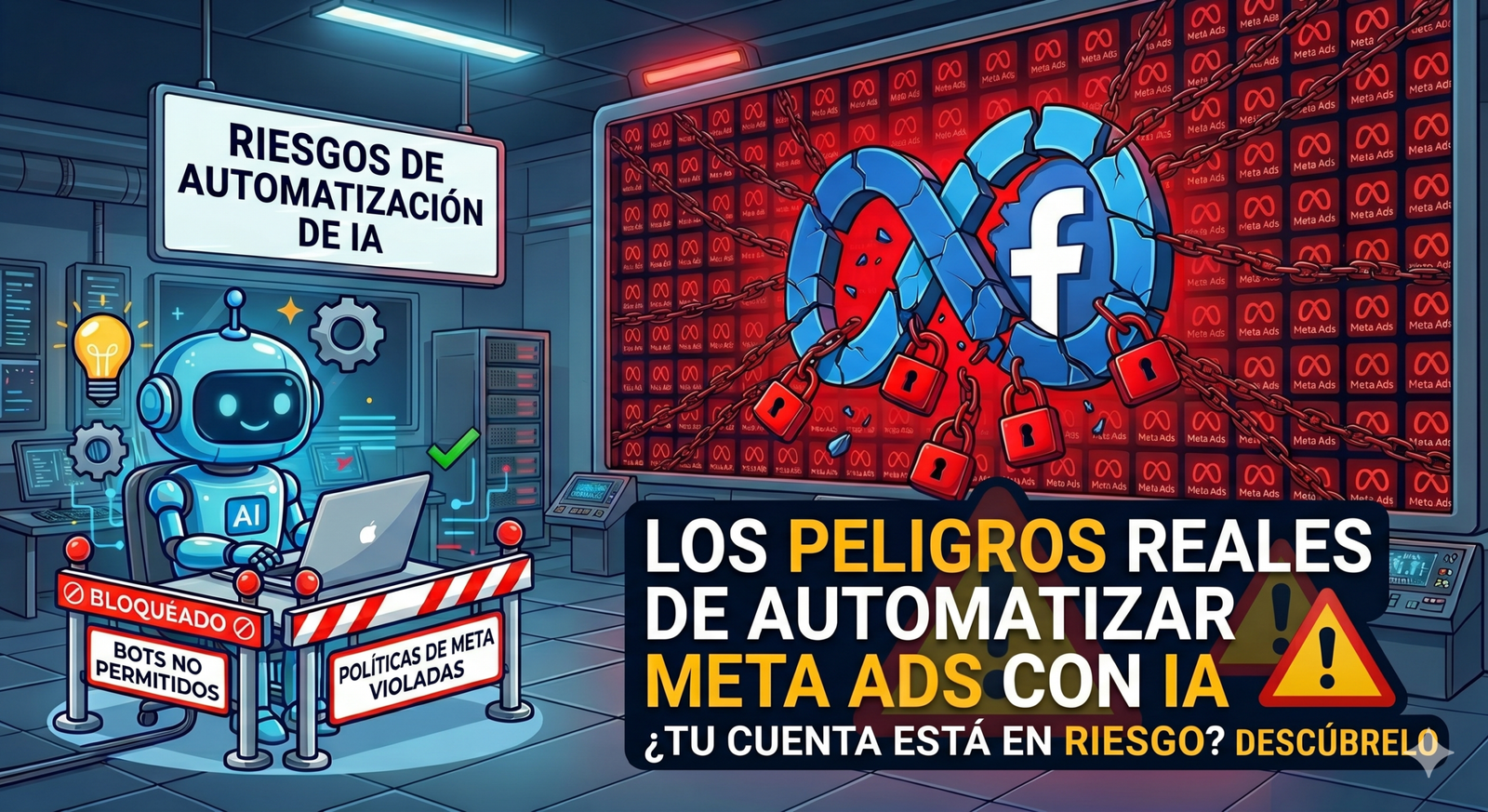 automatizar meta ads con ia riesgos cuenta bloqueada claude code